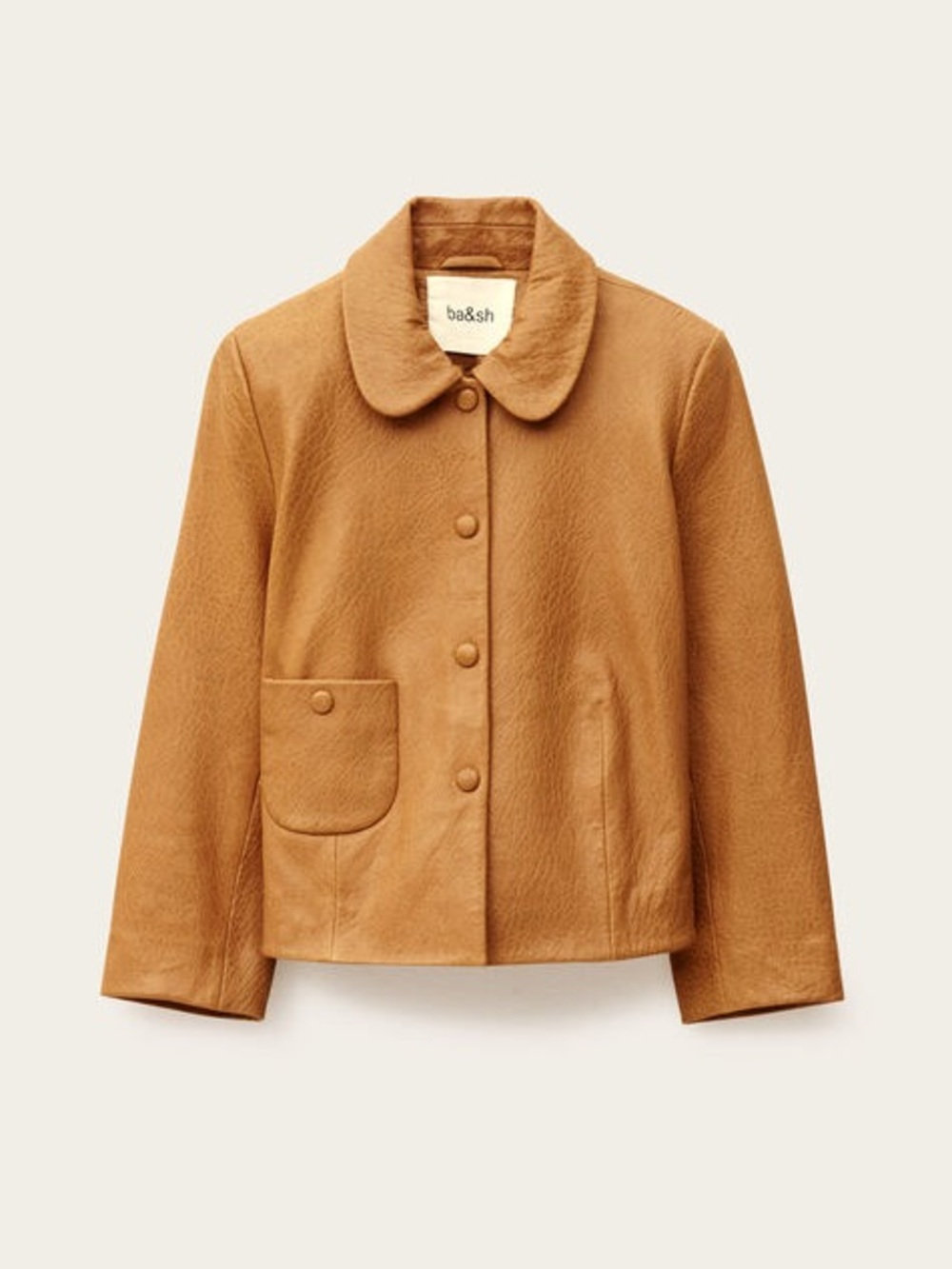 Ba&sh Brown Bilos Lamb Leather Jacket 4 NWT